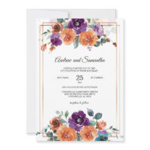 Lila und verblüffende Orangefarbene Hochzeitsfarbe