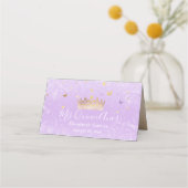 Lila und vergoldete Rose Platzkarte (Rückseite)