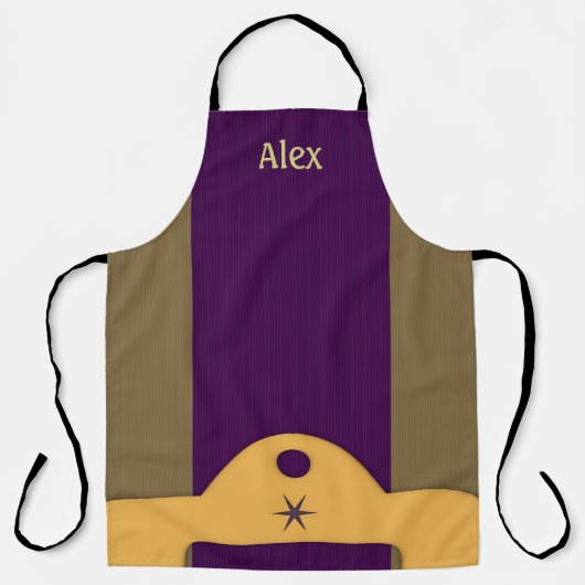 Lila und vergoldete Royale Schürze (Vorderseite)