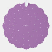 Lila und Verheirateter Foto Urlaub Ornament Karte (Rückseite)