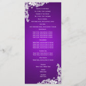 Lila und vintage Blumen-Spitze Hochzeitsprogramm Programm (Rückseite)