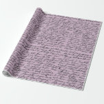 Lila und Vintage Pariser Kalligrafie Geschenkpapier<br><div class="desc">Chic dusky lila und schwarz paris Vintage Typografie Packpapier.</div>