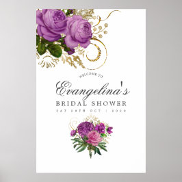 Lila und Vintages Brautparty mit  Chic Poster