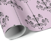Lila und Vintages Kronleuchter-Muster Geschenkpapier (Rolleneckpunkt)