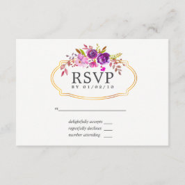 Lila und violette Blumenhochzeit RSVP
