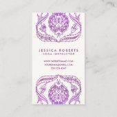 Lila und violette Bohemische Wasserfarbe Visitenkarte (Rückseite)