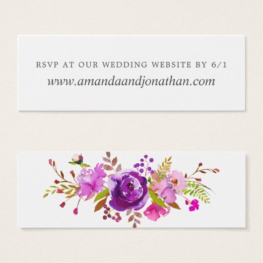 Lila und violette Hochzeitantwort auf der Website (Vorne & Hinten)