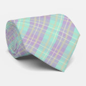 Lila und violette Pastell Kariertes Tartan Muster Krawatte (Gerollt)