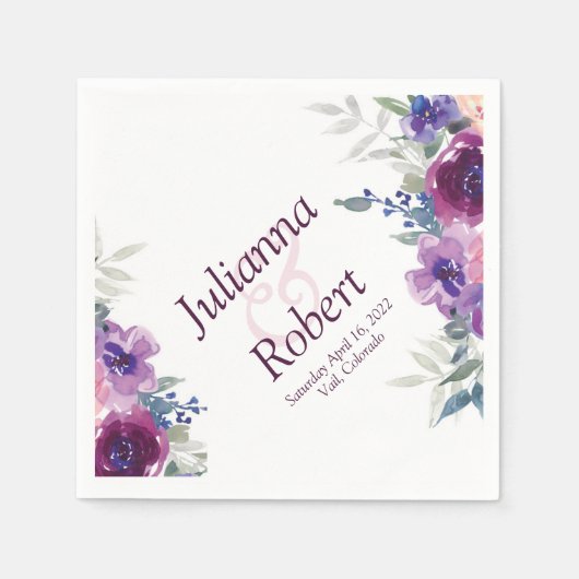 Lila und violette Servietten (Vorderseite)