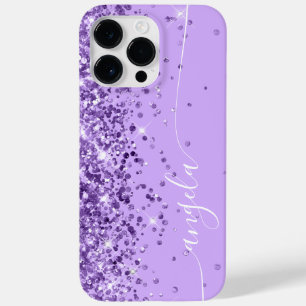 Lila und violetter Glitter Glam Signature Case-Mate iPhone 14 Pro Max Hülle