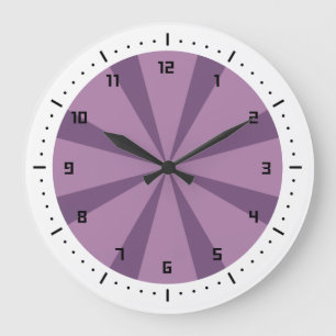 Lila und Violetter Sonnenstrahl Große Wanduhr