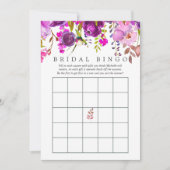 Lila und violettes Wasserfarben-Brautparty Bingo Einladung (Vorderseite)