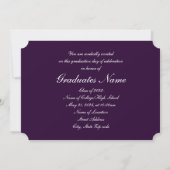 Lila und weiß 2025 Einladungen zur Graduation (Rückseite)