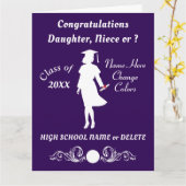 Lila und weiß, Abschluss-Karten für sie Karte (Gelbe Blume)