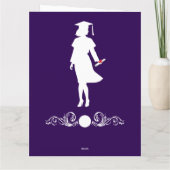 Lila und weiß, Abschluss-Karten für sie Karte (Rückseite)