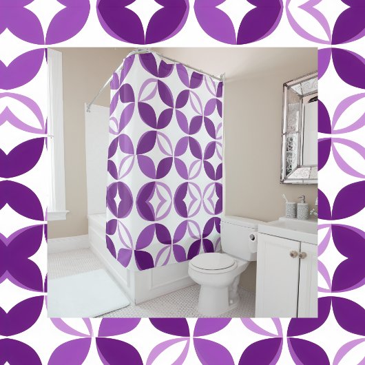 Lila und weiß duschvorhang