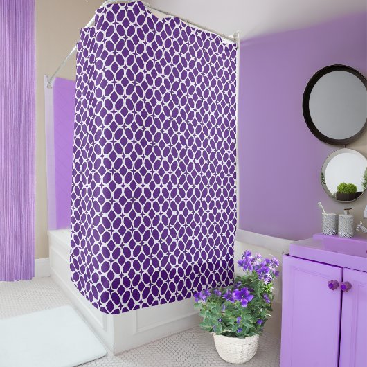 Lila und weiß duschvorhang