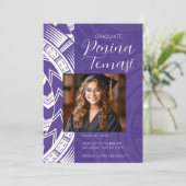 Lila und weiß einladung (Stehend Vorderseite)