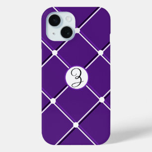 Lila und weiß gestreiftes Design Fancy Z Initial Case-Mate iPhone Hülle