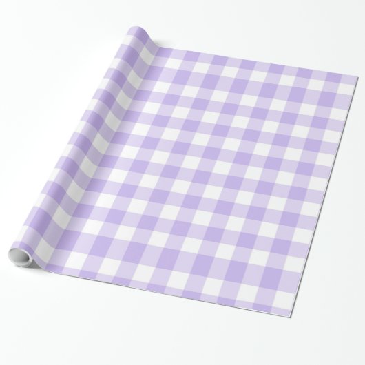 Lila und Weiß Gingham-Muster Landhausstil Geschenkpapier (Ungerollt)