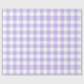 Lila und Weiß Gingham-Muster Landhausstil Geschenkpapier (Flach)