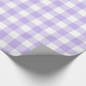 Lila und Weiß Gingham-Muster Landhausstil Geschenkpapier (Ecke)