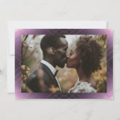 Lila und weiß | Gold Deko Lines Save the Date Ankündigung (Rückseite)