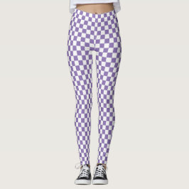 Lila und weiß kariert leggings