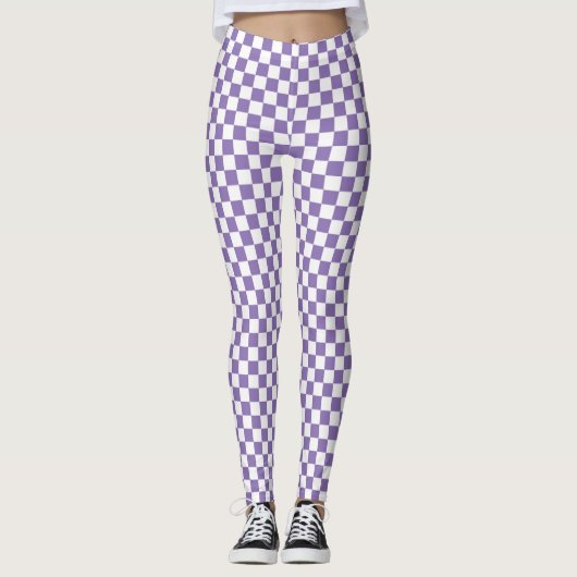 Lila und weiß kariert leggings (Vorderseite)