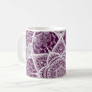 Lila und Weiß Mandala - Loergann im BlackBerry Kaffeetasse