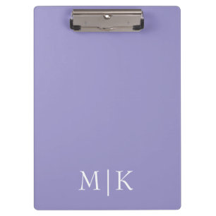 Lila und Weiß   Modernes Monogramm Klemmbrett