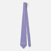 Lila und Weiß | Modernes Monogramm Krawatte (Vorderseite)