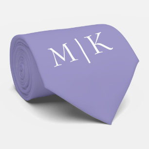 Lila und Weiß Modernes Monogramm Krawatte