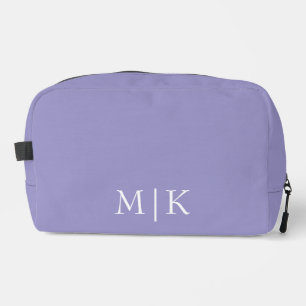 Lila und Weiß Modernes Monogramm Waschbeutel
