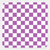 Lila und weiß quadratischer aufkleber (Vorderseite)