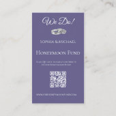 Lila und weiß - Wir Hochzeitssammelregister- Visitenkarte (Rückseite)