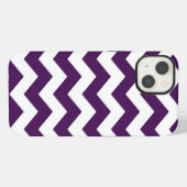 Lila und weiß Zigzag iPhone Hülle (Rückseite (Horizontal))
