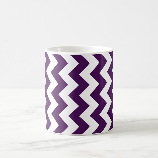 Lila und weiß Zigzag Kaffeetasse (Mittel)