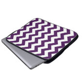 Lila und weiß Zigzag Laptopschutzhülle (Vorne Knopf)