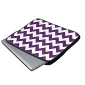 Lila und weiß Zigzag Laptopschutzhülle (Vorne Knopf)
