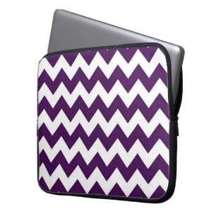 Lila und weiß Zigzag Laptopschutzhülle