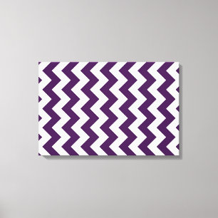 Lila und weiß Zigzag Leinwanddruck