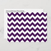 Lila und weiß Zigzag Postkarte (Vorne/Hinten)