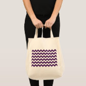 Lila und weiß Zigzag Tragetasche (Vorderseite (Produkt))