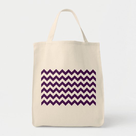 Lila und weiß Zigzag Tragetasche (Vorne)