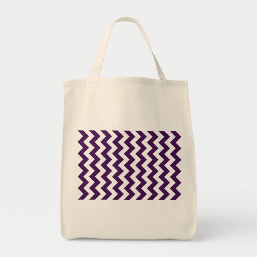 Lila und weiß Zigzag Tragetasche (Vorne)