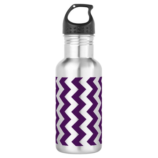Lila und weiß Zigzag Trinkflasche (Vorderseite)