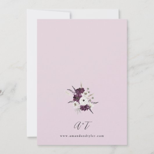 Lila- und Weißblumenhochzeit - Lavendel V2 Einladung (Rückseite)