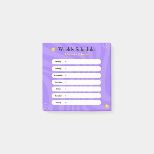 Lila und weiße Abstrakte Formen Post-it Klebezettel (Vorderseite)