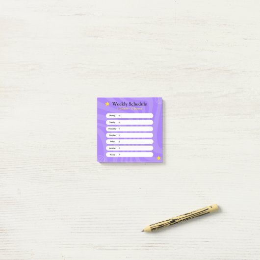 Lila und weiße Abstrakte Formen Post-it Klebezettel (Auf Schreibtisch)